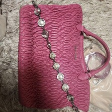 MIU MIU Hot Pink Leather Handbag Corner Scuffs Official Boutique #QY7RZA