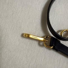 PRADA Saffiano Leather Navy 2Way Handbag Gold Hardware Shoulder #QYC8G9