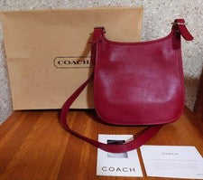 OLD COACH Shoulder Bag, Red, Genuine Leather #QY4B30
