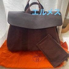 HERMES Valparaiso Brown Pouch Orange #QYGYUE