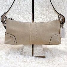Old Coach Nubuck One-Shoulder Bag, Beige y2k #QY7IGX