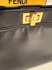 FENDI Mini Peekaboo Handbag, Black #QYE6FA