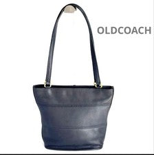 COACH Old Coach 9098 Navy Glovetanned Leather Shoulder Bag #QY1Y6M
