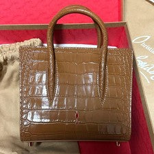 CHRISTIAN LOUBOUTIN Paloma mini Brown Croco-embossed Leather #QY4XKR