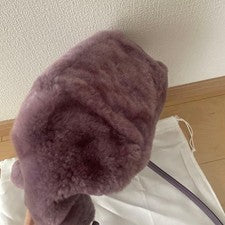 COACH Purple Shearling Fur 2-Way Tote Shoulder Bag #QY85HL