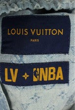 Louis Vuitton Virgil Abloh NBA Hoodie Denim Parka Blue Size 48 Pre-Owned