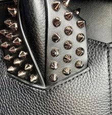 CHRISTIAN LOUBOUTIN black leather tote bag with studs #QY0N62