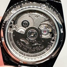 Old Seiko Winding Black Skeleton Back Watch Model #QYL0F9