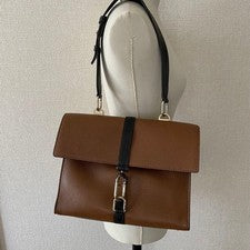 FURLA NARCISO Two-Tone Black Tote Bag Hard to Find Bicolor #QY2FDV
