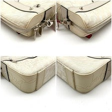 CHRISTIAN LOUBOUTIN Loubitown Beige Shoulder Bag 80302, White, Leather #QY3UYE