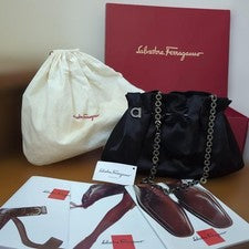 FERRAGAMO handbag, shoulder bag, clutch bag, chain Black #QY4B7F