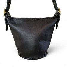 Old Coach Leather Shoulder Bag, Black, Y2K Black #QY43BM