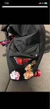 GUCCI Embroidery Applique Techno Canvas Backpack Black #QYIFLN