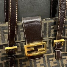 FENDI Zucca handbag, Classic. Brown Leather Women #QY003D