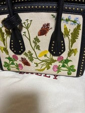 BALLY SOMMET Embroidered Butterfly Floral Leather #QY8L6A