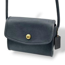 COACH Old Coach Leather Shoulder Bag, Gray #QY30IQ