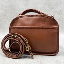 Old Coach 2-way Shoulder Bag Lunchbox Leather Brown #QYCVJ0