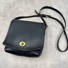 Old Coach Turnlock Shoulder Bag, Black, Classic #QY3NT9