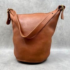 COACH Bucket Shoulder Bag 9085 Brown Leather #QYF8D6