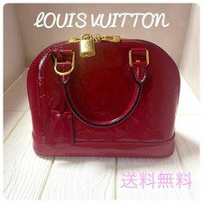 LOUIS VUITTON Alma BB Vernis Pomme d'Amour 2-Way Handbag #QY133S