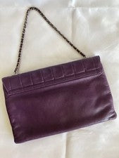 CHANEL 2.55 Chocolate Bar Chain Bag Purple W24cm #QY69S7