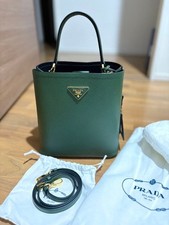PRADA Panier Saffiano Leather Handbag Tote Bag #QYI27U