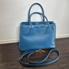 PRADA Saffiano 2-way handbag, blue #QYAIE0