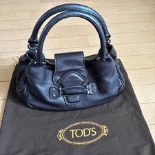 Tod's Pebble Leather Handbag, Navy #QYF80J