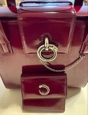 Cartier Panthère handbag and wallet set, burgundy. #QY1XT8