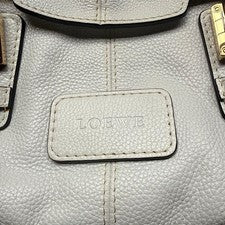 LOEWE White Leather Handbag Gold HW H21 W31.5 D17 Osaka Dept #QYIFUN