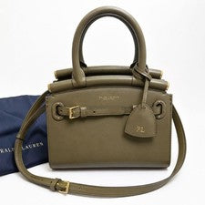RALPH LAUREN RL50 Mini Satchel 2-Way Handbag, Khaki #QY2LZL