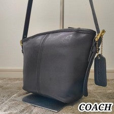 Old Coach 4107 Shoulder Bag, Leather, Black, Made in USA #QYB5T1