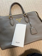 PRADA gray leather handbag Women #QYKTXZ