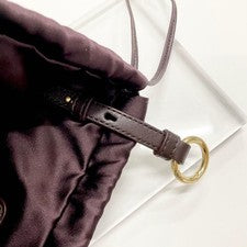 Miu Miu Satin Silk Duchess Pouch Logo Drawstring Bag Charm