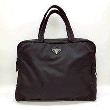 PLADA handbag, Tessuto nylon, triangular logo, black, with keypad. #QY2D6N