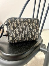 DIOR Oblique Jacquard Zip Pouch Black #QYJI9C