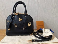 LOUIS VUITTON Love Lock Monogram Canvas Handbag Women Japanese #PCETUU