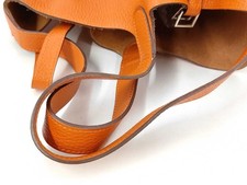 HERMES Picotin Lock MM, Taurillon leather, orange tones, silver hardware #QYFHOY