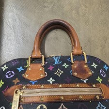 Louis Vuitton Monogram Multicolor Alma Studs Noir Black #QY606R