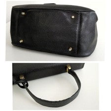 Prada Classic Leather 2-Way Bag, Black, for Women and Men #QY5U3L