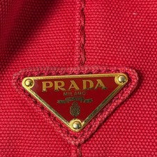 PRADA Canapa Red 2-Way Handbag/Shoulder Bag #QYINV4