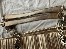 BVLGARI Monete Chain Tote Nappa Plissé Gold #QY9GBW