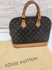 LOUIS VUITTON Alma Monogram Canvas Handbag Brown W30cm H24cm Duty Free #QY0WF3