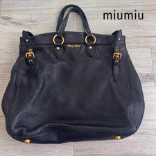 [Miu Miu] Miu Miu Black Leather Handbag Large