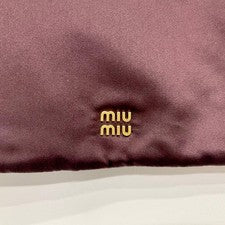 Miu Miu Satin Silk Duchess Pouch Logo Drawstring Bag Charm