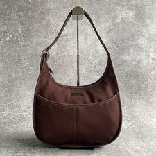 Y2K Old Coach One-Shoulder Bag Ergo Brown Nylon #QYHKZ9