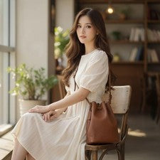 Old Coach One-Shoulder Bag, Leather, Drawstring, 9165, Gold Hardware #QYFNX4