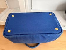 PRADA Canapa handbag, blue, with guarantee card. #QY4IOE