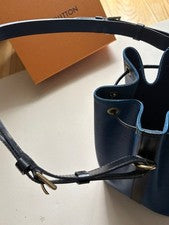 LOUIS VUITTON Epi Leather Bucket Bag, Blue Black Women #QYL8ZH