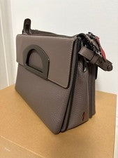 CHRISTIAN LOUBOUTIN 3-way bag Passage Messenger, Gray, Patent Leather #QY8KOD